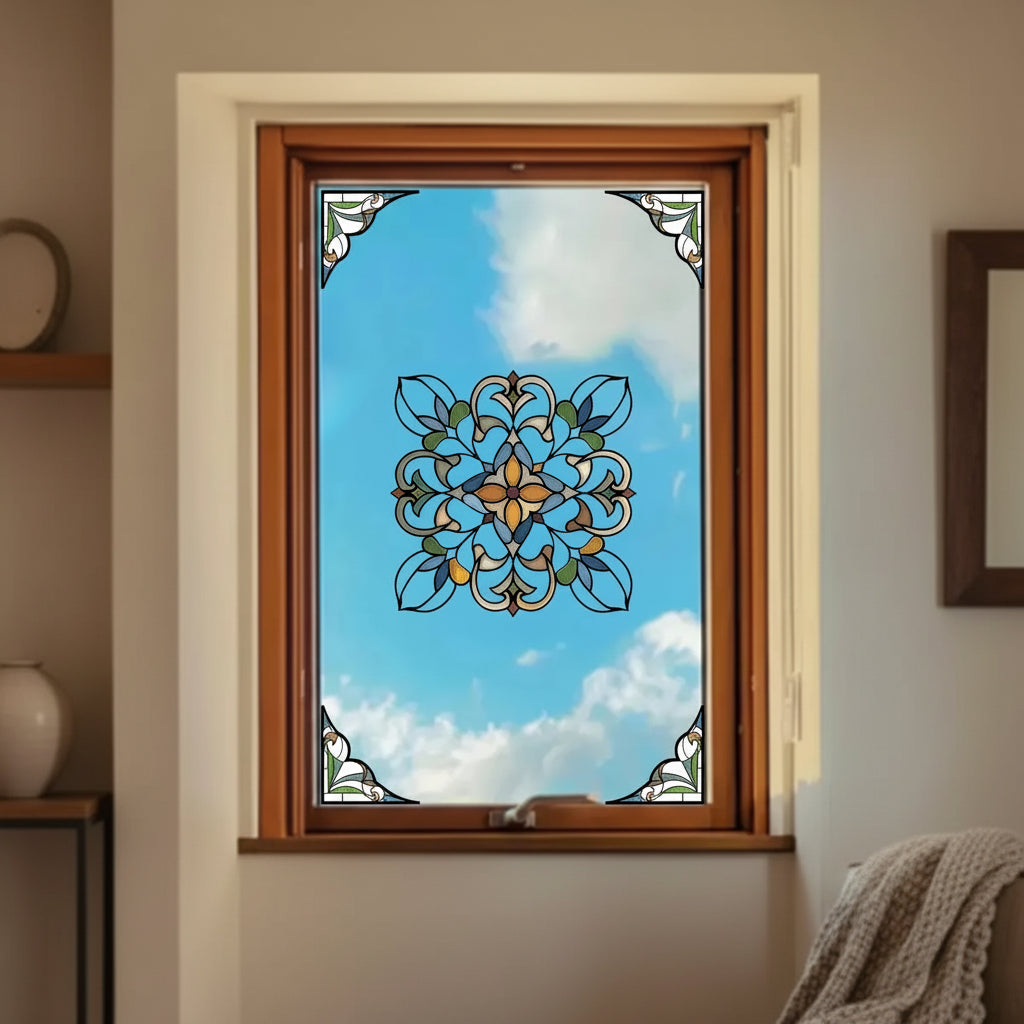 PVC Moroccan Style Geometric Glass Decal | Home Decor design details by HomeDecorDecals.