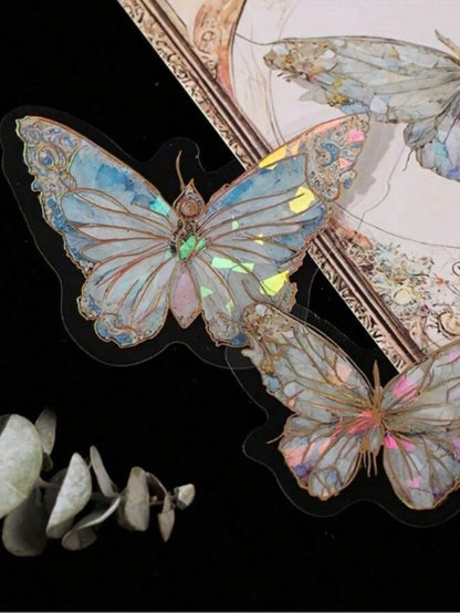 Close-up view of Pink Crystal 3D Butterfly Wall Sticker | Home Decor by HomeDecorDecals.