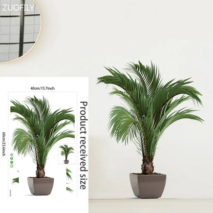 Potted palm plant with size chart | Home Decor removable peel and stick wall decal by HomeDecorDecals.