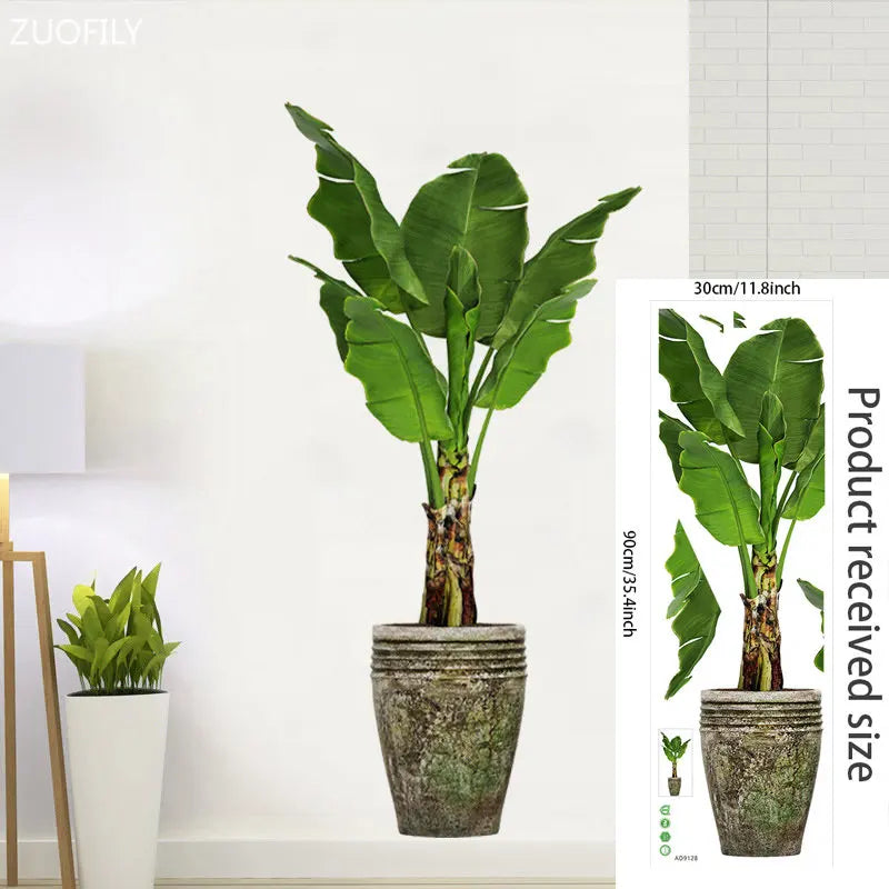 Potted plant with a concrete pot | Home Decor by HomeDecorDecals.