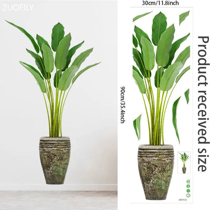 Potted plant with dimensions indicated | Home Decor by HomeDecorDecals.