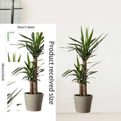 Potted plant with measurement details | Home Decor decorative wall feature by HomeDecorDecals.
