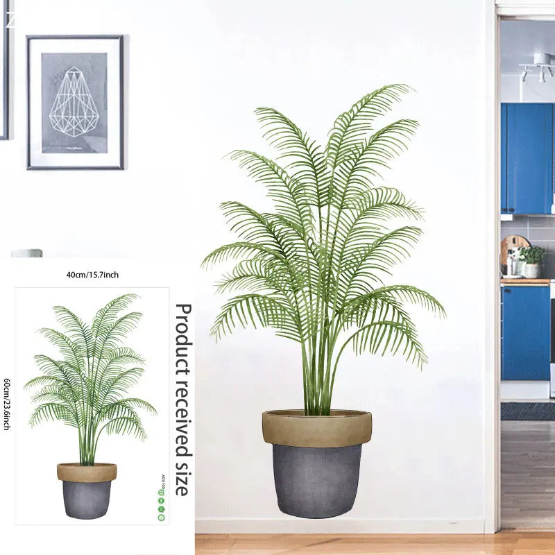 Potted plant with size chart | Home Decor by HomeDecorDecals.