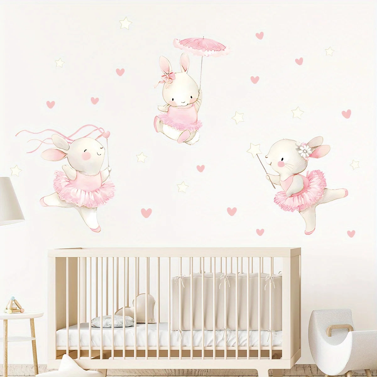 Rabbit Dancing Heart Wall Decal | Kids Room Decor by HomeDecorDecals.