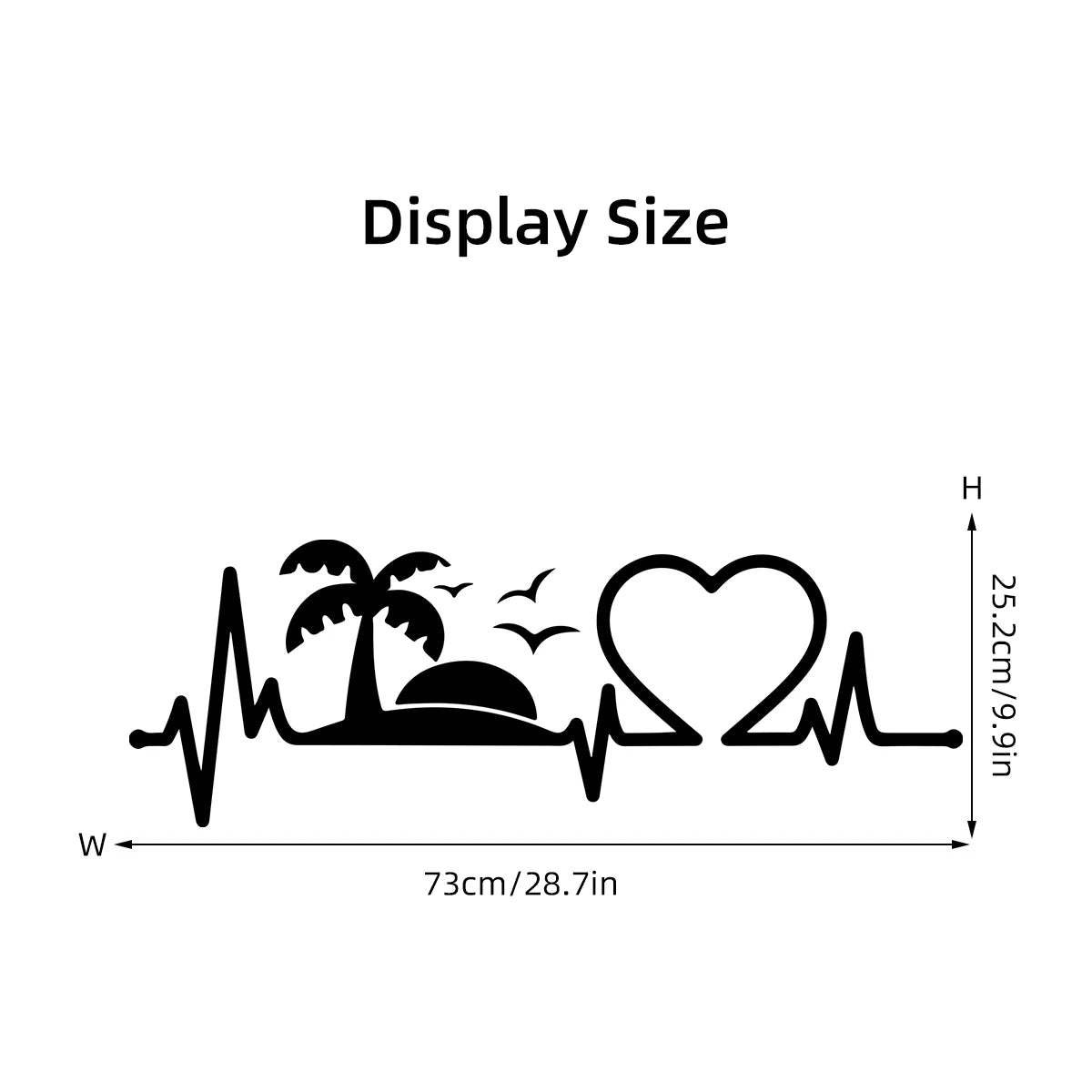 Love Shape Island Silhouette Wall Decal | Home Decor displayed in room decor by HomeDecorDecals.