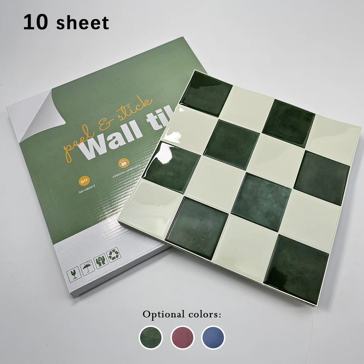 10/30 PC 3D Mosaic Style Self-Adhesive Wall Tile Kitchen Backsplash Suitable for Kitchen Wall Decoration Square 10.5" x 10.5"-HomeDecorDecals_com