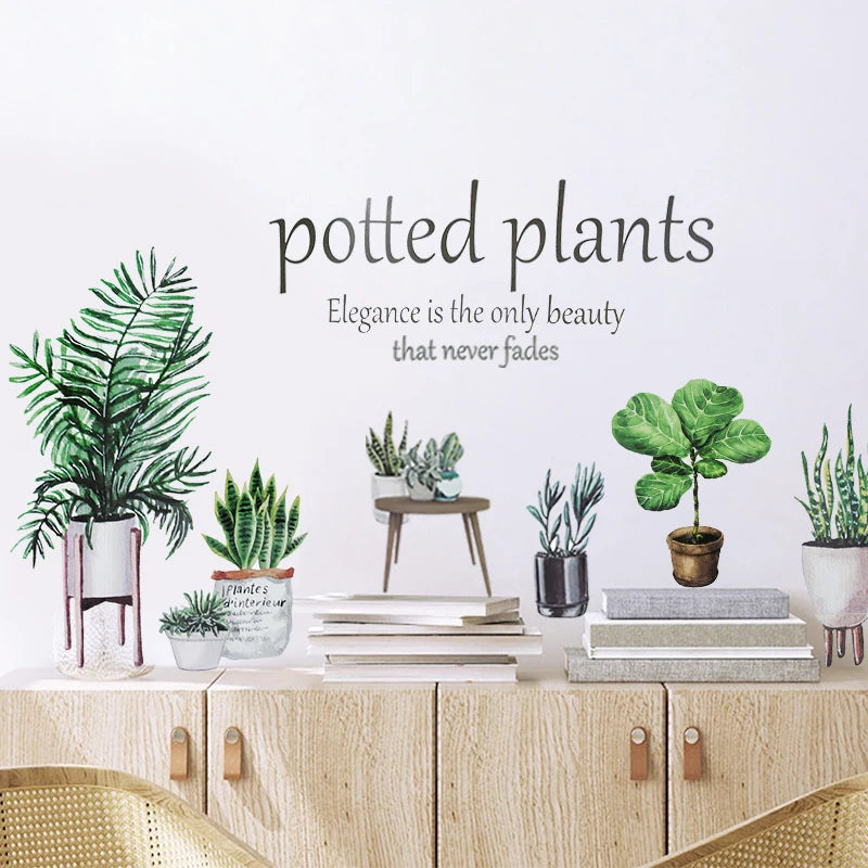 Alternative angle of Tropical Leaves and Flowers Wall Decal | Home Decor by HomeDecorDecals.