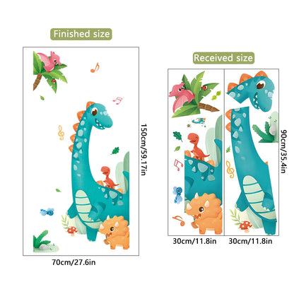 Cartoon Large Dinosaur Kids Wall Stickers for Nursery Room Removable Decals Baby Bedroom Decor Bathroom Door DIY Posters Murals-HomeDecorDecals_com