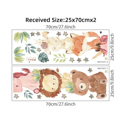 Cute Unicorn Animals Height Measurement Wall Stickers for Kids Room Bedroom Nursery Home Decoration Wall Decals-HomeDecorDecals_com