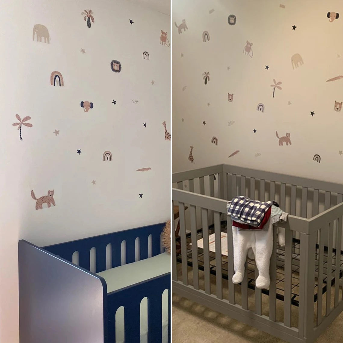 Alternative angle of Cartoon Safari Animals Wall Decal | Room Decor by HomeDecorDecals.