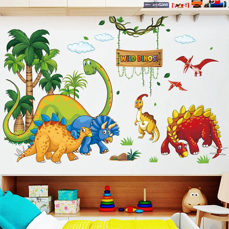 Large Cartoon Dinosaur Wall Stickers for Kids Room-HomeDecorDecals_com