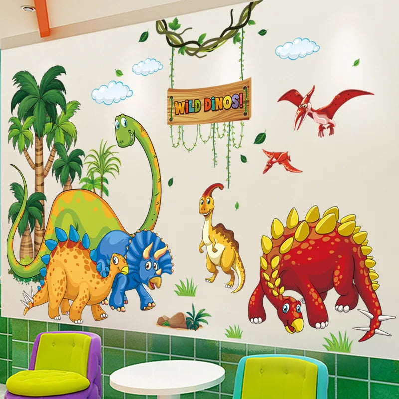 Large Cartoon Dinosaur Wall Stickers for Kids Room-HomeDecorDecals_com