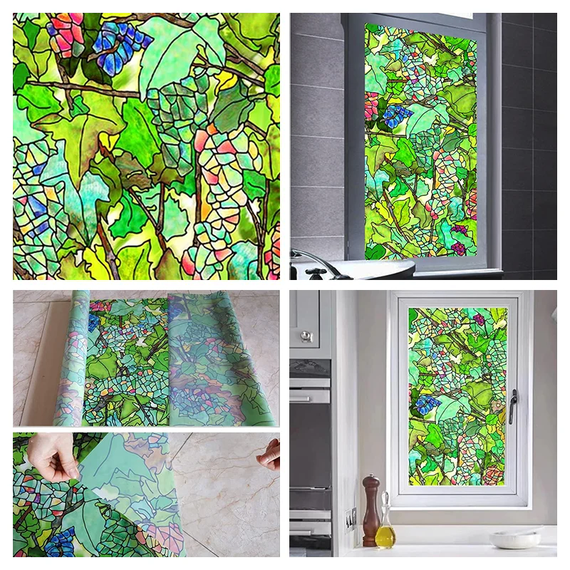 Window Privacy Film Adhesive Film Static Clings 3D Decorative Flower Window Film Stained Vinyl Glass Christmas Window Sticker-HomeDecorDecals_com