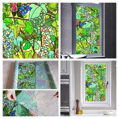 Window Privacy Film Adhesive Film Static Clings 3D Decorative Flower Window Film Stained Vinyl Glass Christmas Window Sticker-HomeDecorDecals_com