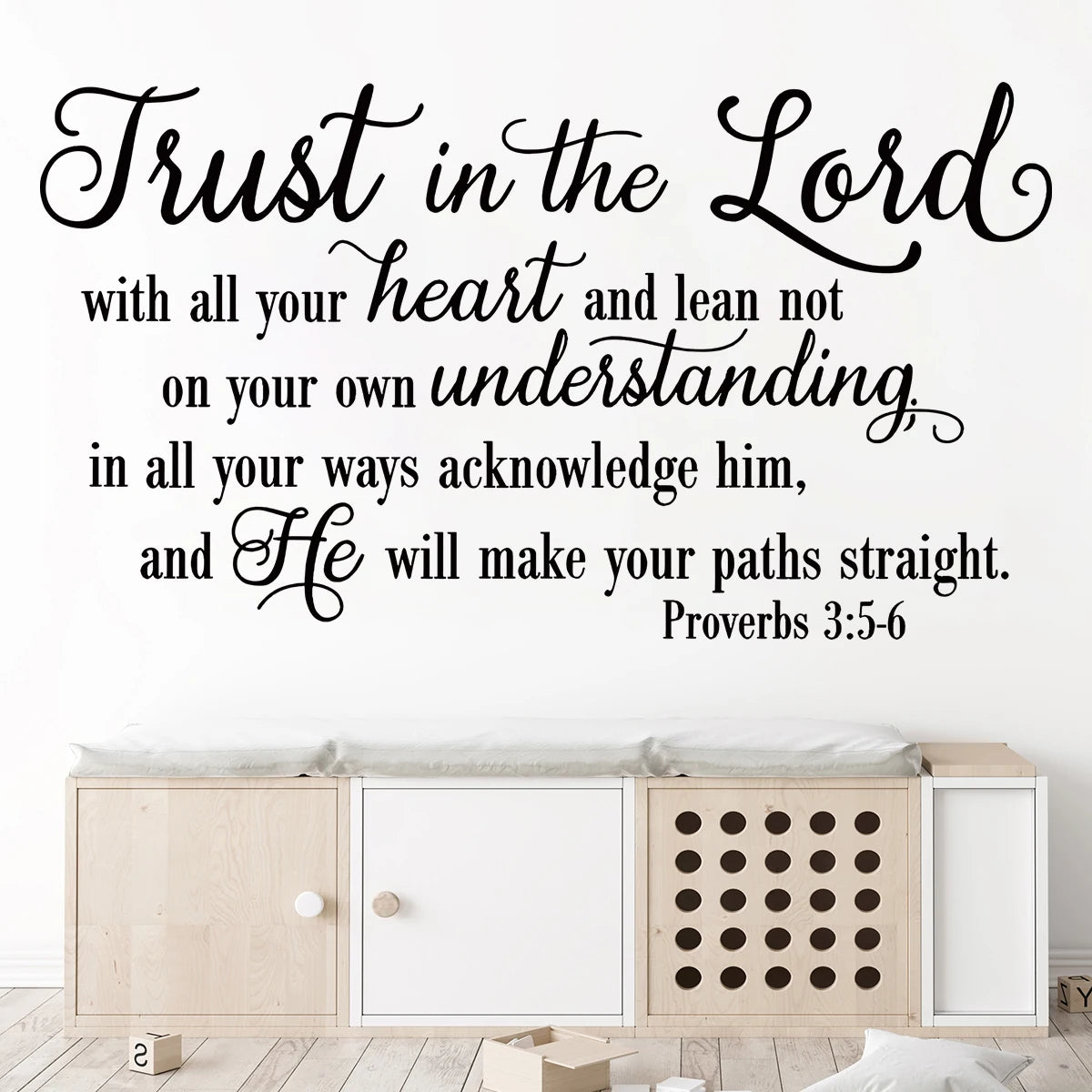 Trust in the Lord Scripture Wall Decal | Home Decor displayed in room decor by HomeDecorDecals.