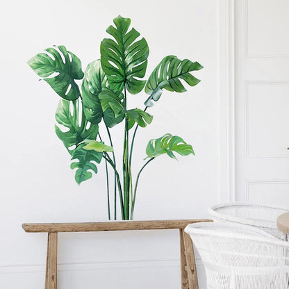 Large Tropical Green Plant Wall Stickers-HomeDecorDecals_com