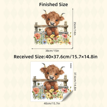 1pcs Self-adhesive PVC Wall Stickers Kids Room Decor Home Decoration Cartoon Flowers Cute Cow Wall Decals Fridge Bedroom Door-HomeDecorDecals_com