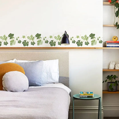 2PCS Green Plant Leaves Children'S Bedroom Living Room Porch Dormitory Home Decoration Wall Stickers Self-Adhesive-HomeDecorDecals_com