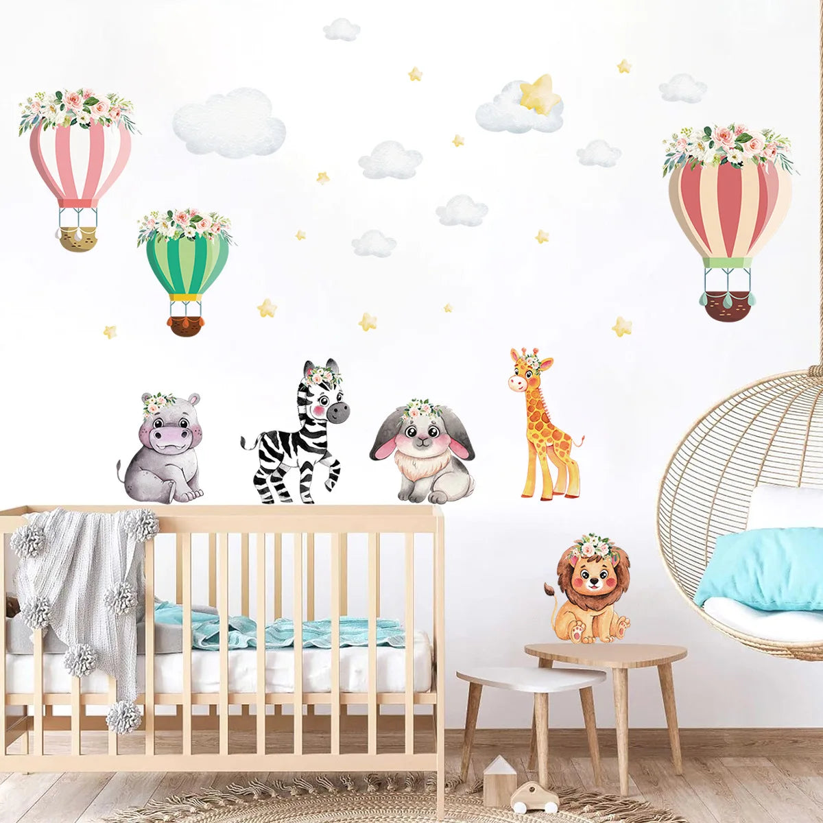 Cartoon Planet Rocket Height Measurement Wall Stickers for Kids Room Baby Boy Room Height Roller Grow Up Chart Wall Decals Mural-HomeDecorDecals_com