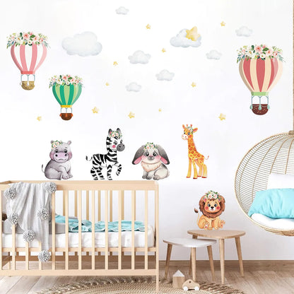 Cartoon Planet Rocket Height Measurement Wall Stickers for Kids Room Baby Boy Room Height Roller Grow Up Chart Wall Decals Mural-HomeDecorDecals_com