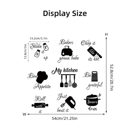 3pcs Set Kitchenware Pattern Wall Decals Living Room Decoration Kitchen Wall Stickers Home Decor Bedroom Accessories-HomeDecorDecals_com