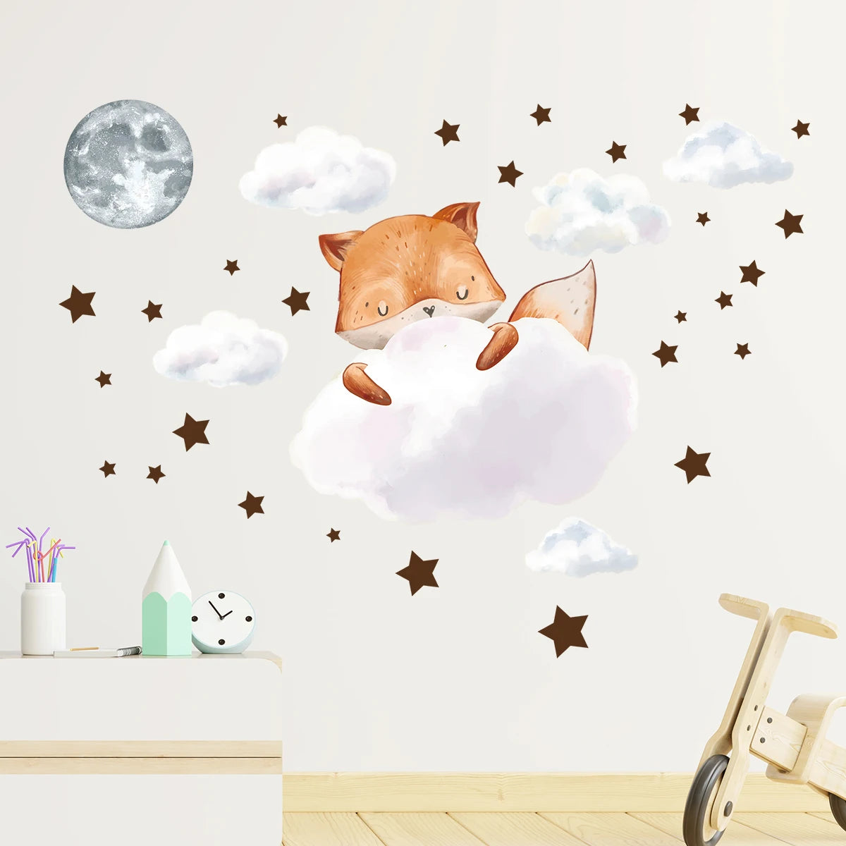 Cartoon Pink Elephant Wall Decal-HomeDecorDecals_com