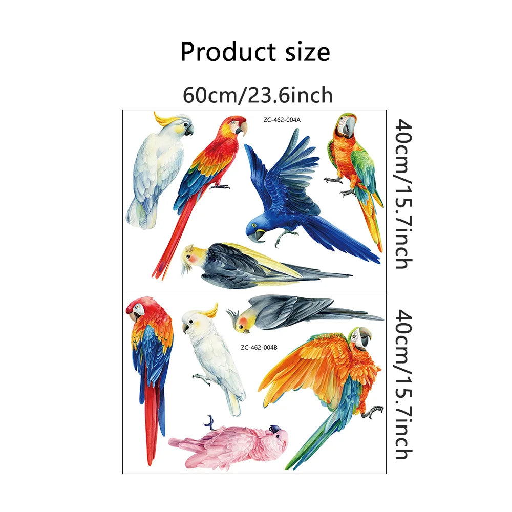 Hand-painted style Birds Wall Stickers Parrot Decal for Kids Nursery Bedroom Living Room Decor Art Removable Murals Wall Posters-HomeDecorDecals_com