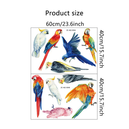 Hand-painted style Birds Wall Stickers Parrot Decal for Kids Nursery Bedroom Living Room Decor Art Removable Murals Wall Posters-HomeDecorDecals_com