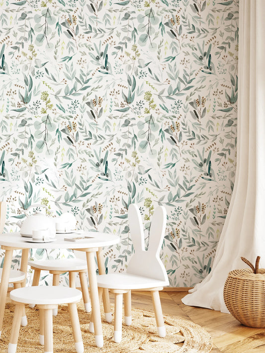 Curly Leaf Branch Pattern Wall Decal | Home Decor removable peel and stick wall decal by HomeDecorDecals.