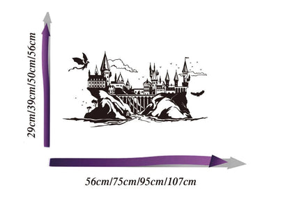 Close-up view of Enchanted Castle Landscape Wall Decal | Home Decor by HomeDecorDecals.