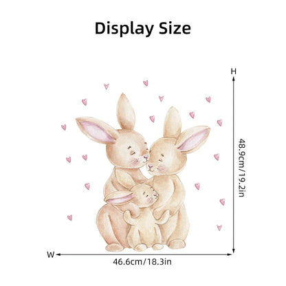 1Pc Cartoon Cute Love Heart Rabbit Wall Stickers for Kids Room Decor Baby Room Decoration Child Living Room Wall Decals DIY-HomeDecorDecals_com