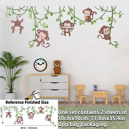 Safari Jungle Woodland Animals Wall Decals Wall Stickers for Boys Girls Baby Nursery Kids Bedroom Living Room Classroom Decor-HomeDecorDecals_com