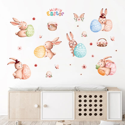 Colourful Cartoon Bunny Wall Sticker-HomeDecorDecals_com