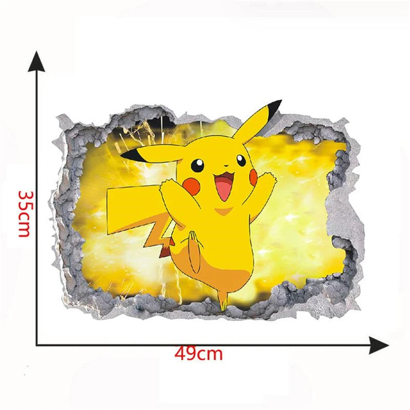 3D Cartoon Pikachu Wall Sticker for Kids Room Decor-HomeDecorDecals_com