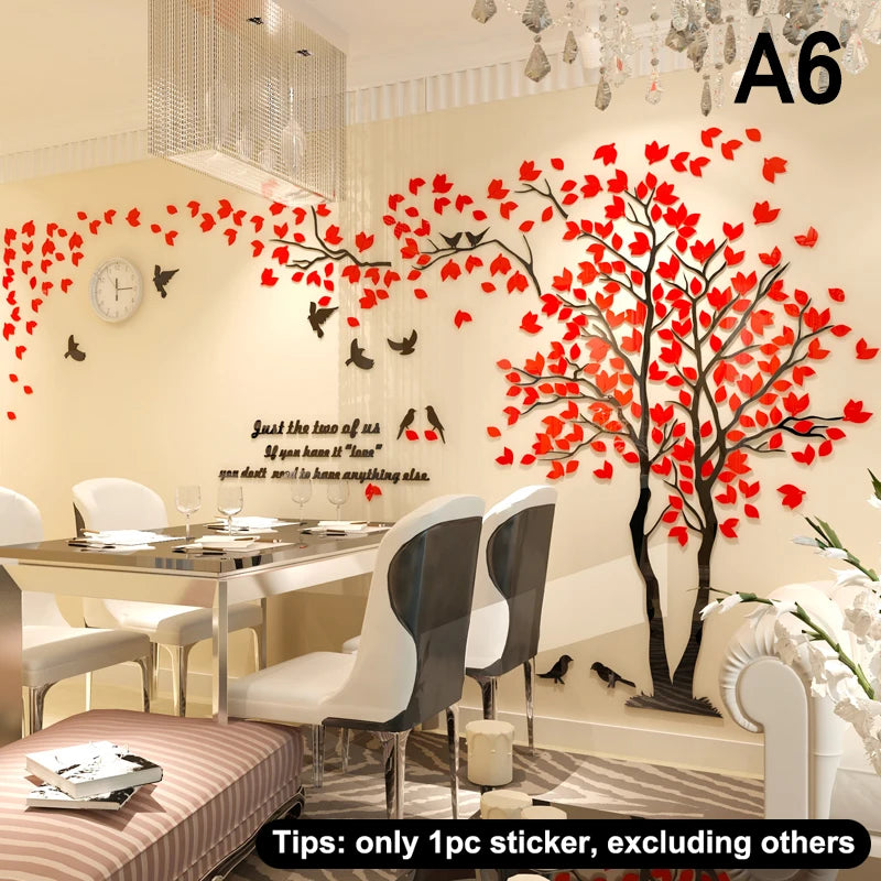 CC553D Acrylic Tree Wall Stickers Self-adhesive Background Wall Wall Decal Wall Stickers Home Decoration, Bedroom Wallpaper-HomeDecorDecals_com