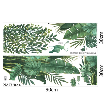 Additional view of Green Leaves Tropical Wall Decal | Home Decor by HomeDecorDecals.
