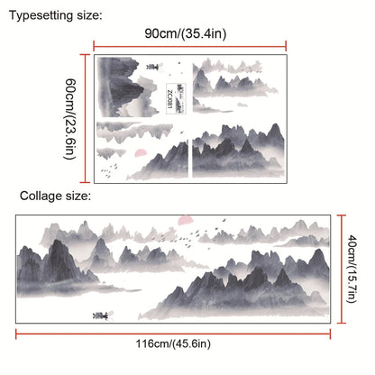 Creative Ink Style Landscape Painting Wall Decal | Home Decor removable peel and stick wall decal by HomeDecorDecals.