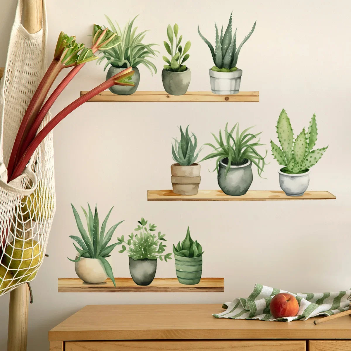 Creative Wall Stickers Potted Plant Decals Self-adhesive Removable Wall Mural DIY Wall Art Home Decoration Accessories-HomeDecorDecals_com