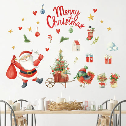 Christmas Red Santa Claus Flower Wall Decal | Home Decor design details by HomeDecorDecals.
