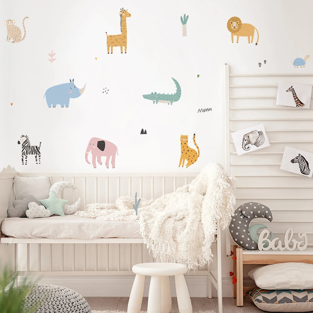Cartoon Safari Animals Wall Decal | Room Decor home decor design by HomeDecorDecals.