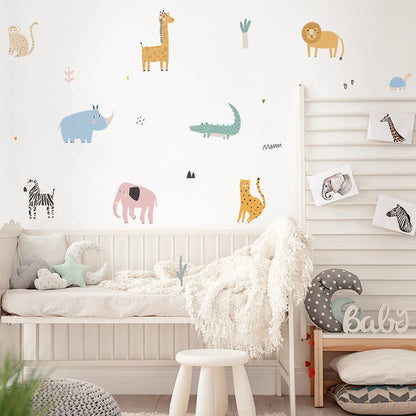 Cartoon Safari Animals Wall Decal | Room Decor home decor design by HomeDecorDecals.