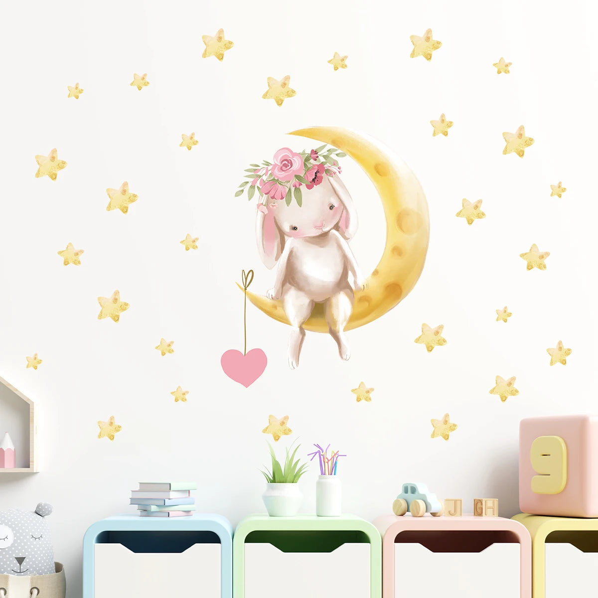 Cartoon Pink Elephant Wall Decal-HomeDecorDecals_com