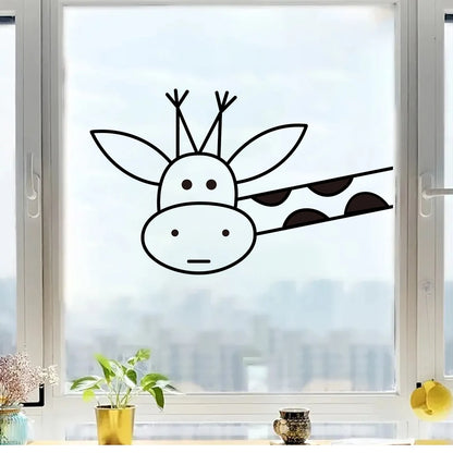 1pcs PVC Funny Giraffe Pattern Wall Stickers for Kids Room Decoration Windows Children Home Decor Bedroom Removable Wall Decals-HomeDecorDecals_com