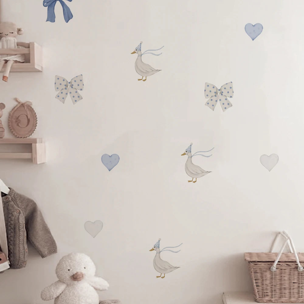 Vinyl Vintage Goose Themed Storybook Baby Room Nursery Wall Decal, Peel and Stick Reusable and Removable Goose Wall Stickers-HomeDecorDecals_com
