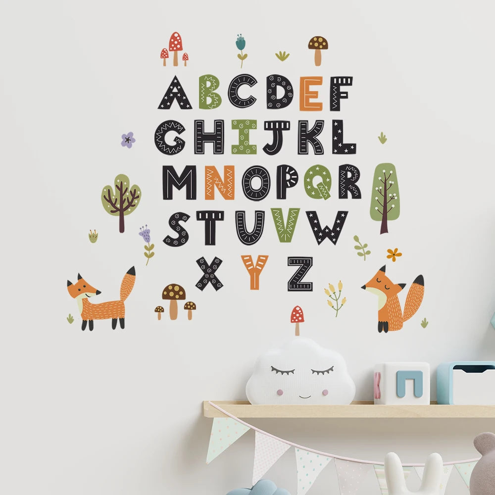 Cartoon Alphabet Wall Stickers Kids Room Decor-HomeDecorDecals_com