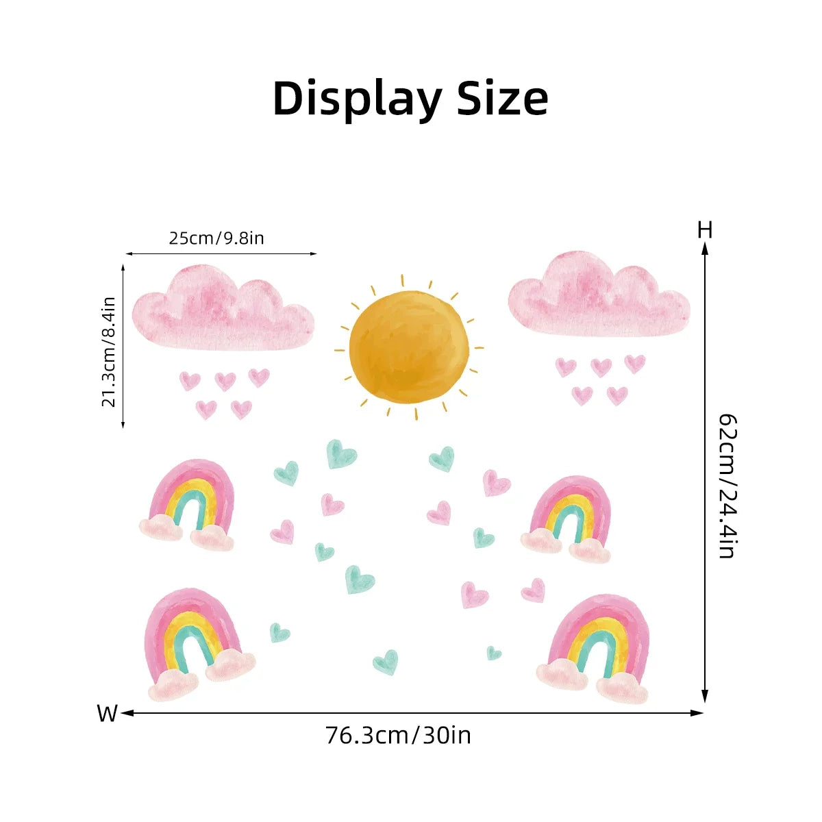 Cartoon Cute Cloud Love Rainbow Wall Stickers Decoration for Bedroom Girls Gift Kids Room Wall Art Living Room Wall Decals DIY-HomeDecorDecals_com