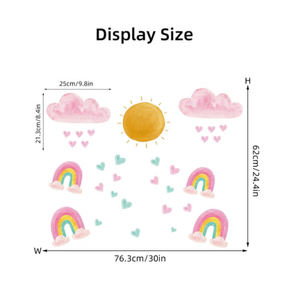 Cartoon Cute Cloud Love Rainbow Wall Stickers Decoration for Bedroom Girls Gift Kids Room Wall Art Living Room Wall Decals DIY-HomeDecorDecals_com