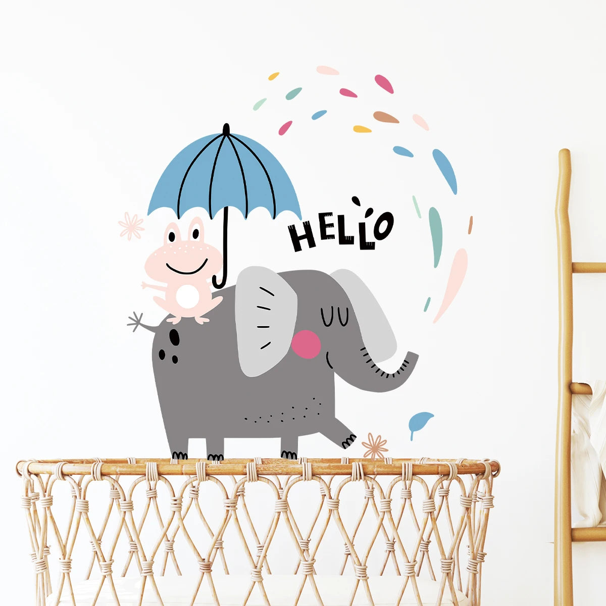 1pcs Cartoon Animal Funny Elephant Frog Pattern Wall Stickers for Kids Room Decoration Home Decor Bedroom Wall Decals Nursery-HomeDecorDecals_com