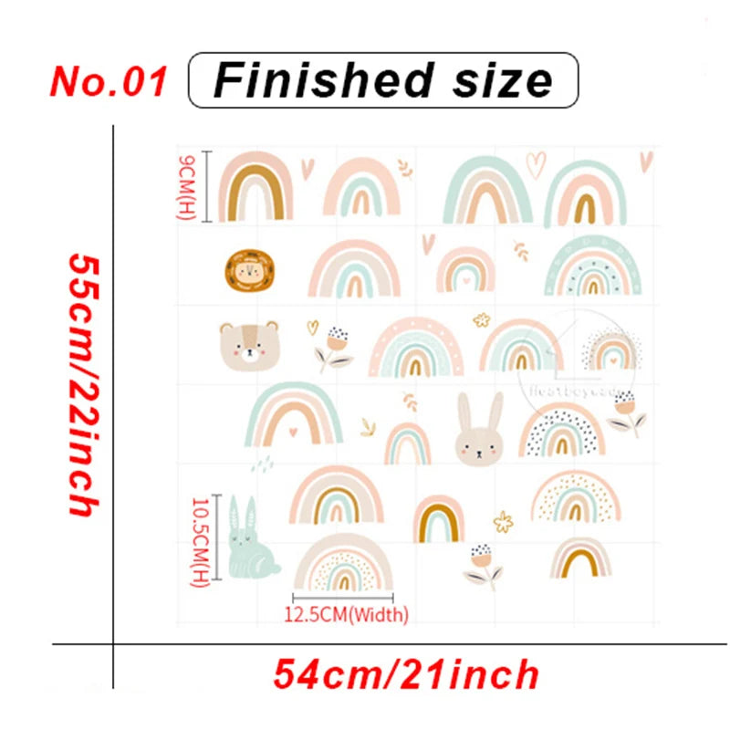 1x Cartoon Arch Rainbow DIY Wall Stickers for Baby Room Kids Bedroom Nursery Window Decor Removable PVC Decals Home Pieces Mural-HomeDecorDecals_com