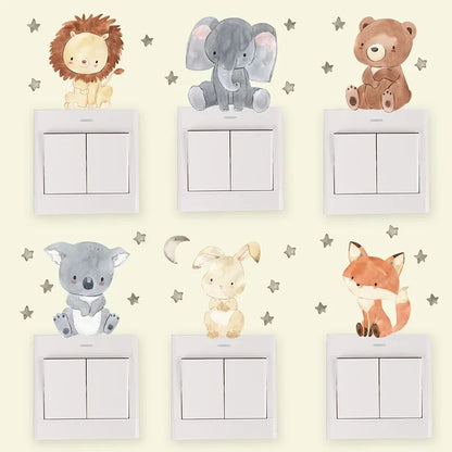 Cartoon Animal Wall And Switch Stickers Set-HomeDecorDecals_com